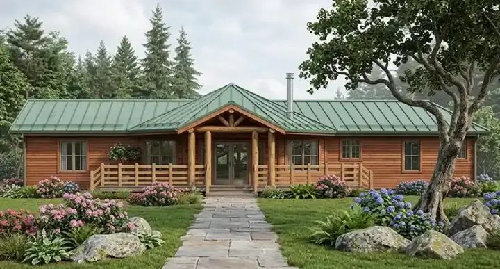 Contemporary house plans 17-225 - front exterior, 1,735 sq ft, 3 bed, 2 bath house plans | Monster House Plans