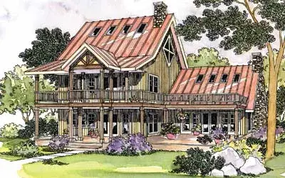 Contemporary house plans 17-227 - front exterior, 2,017 sq ft, 3 bed, 2 bath house plans | Monster House Plans