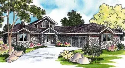 Contemporary house plans 17-242 - front exterior, 2,556 sq ft, 3 bed, 2 bath house plans | Monster House Plans