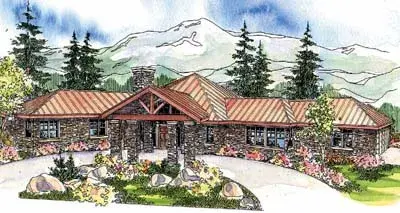 Contemporary house plans 17-244 - front exterior, 2,711 sq ft, 3 bed, 2 bath house plans | Monster House Plans