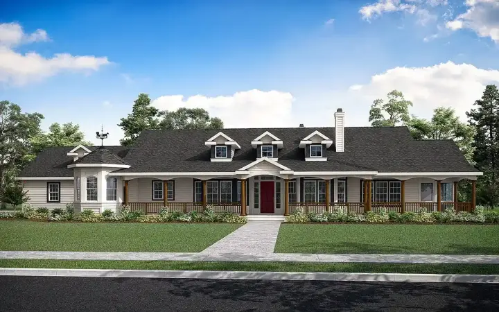 Southern house plans 17-245 - front exterior, 3,959 sq ft, 4 bed, 5 bath house plans | Monster House Plans