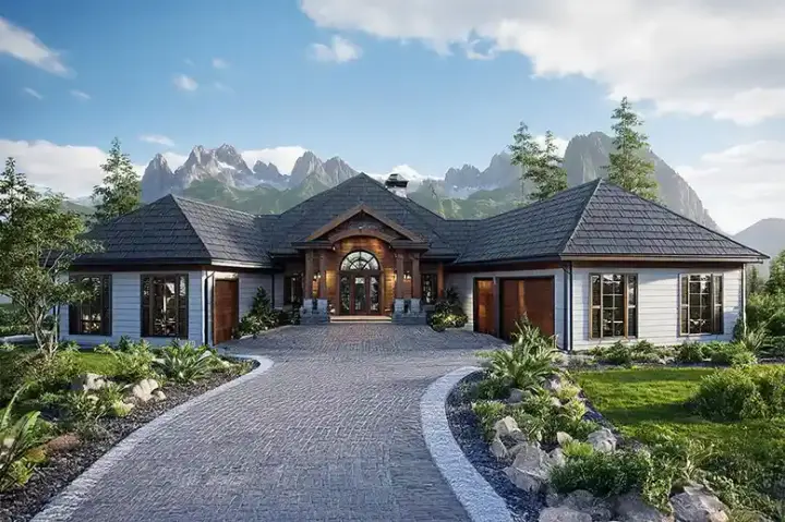 Traditional house plans 17-248 - front exterior, 2,958 sq ft, 3 bed, 2 bath house plans | Monster House Plans