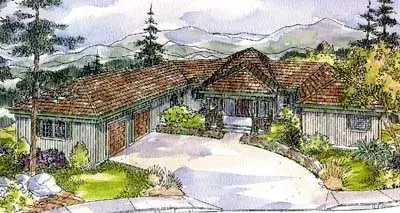 Northwest house plans 17-250 - front exterior, 2,385 sq ft, 2 bed, 2 bath house plans | Monster House Plans