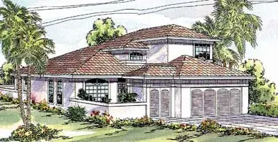 Southwest house plans 17-264 - front exterior, 1,788 sq ft, 3 bed, 2 bath house plans | Monster House Plans