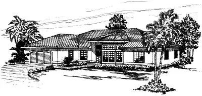 Mediterranean house plans 17-269 - front exterior, 2,375 sq ft, 4 bed, 2 bath house plans | Monster House Plans