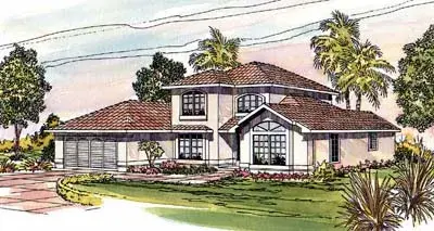 Mediterranean house plans 17-289 - front exterior, 2,051 sq ft, 3 bed, 2 bath house plans | Monster House Plans