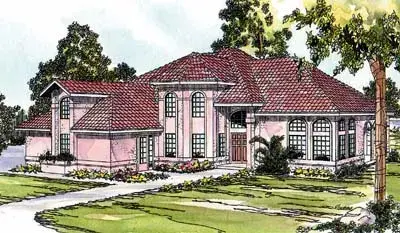 Mediterranean house plans 17-302 - front exterior, 3,881 sq ft, 4 bed, 3 bath house plans | Monster House Plans