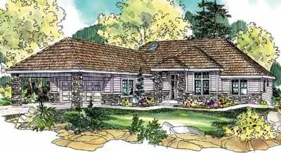 Contemporary house plans 17-313 - front exterior, 2,058 sq ft, 3 bed, 2 bath house plans | Monster House Plans