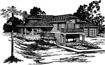 Contemporary house plans 17-320 - front exterior, 1,772 sq ft, 2 bed, 2 bath house plans | Monster House Plans