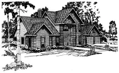 English Country house plans 17-327 - front exterior, 2,884 sq ft, 4 bed, 2 bath house plans | Monster House Plans