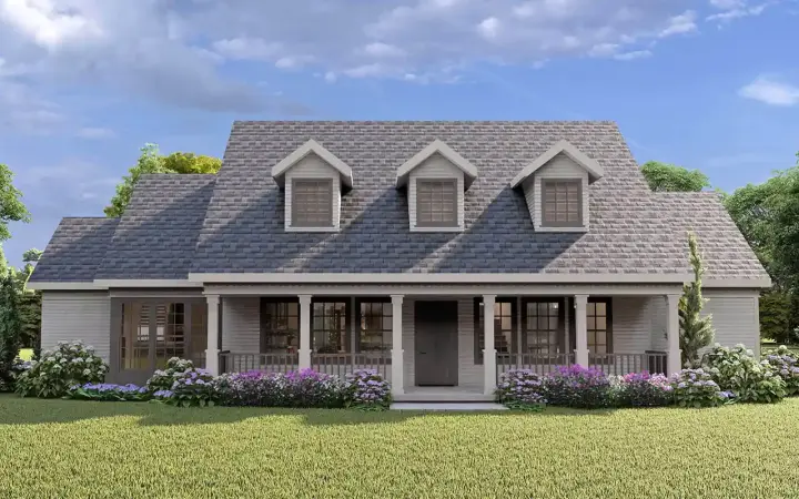 Farmhouse house plans 17-329 - front exterior, 2,224 sq ft, 3 bed, 3 bath house plans | Monster House Plans