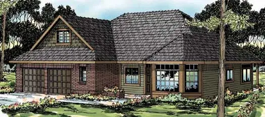 Traditional house plans 17-336 - front exterior, 2,103 sq ft, 3 bed, 2 bath house plans | Monster House Plans