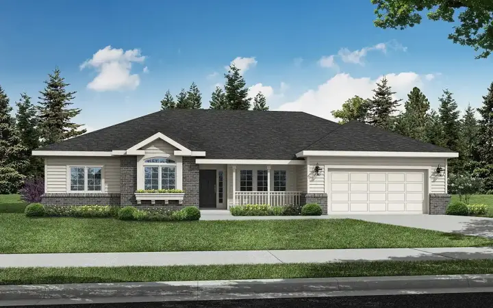 Country house plans 17-341 - front exterior, 1,970 sq ft, 4 bed, 2 bath house plans | Monster House Plans