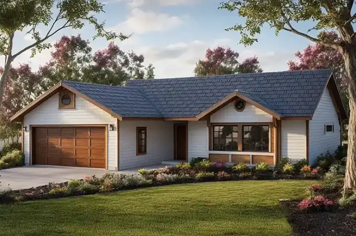 Traditional house plans 17-347 - front exterior, 1,156 sq ft, 3 bed, 2 bath house plans | Monster House Plans