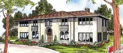 Mediterranean house plans 17-353 - front exterior, 4,765 sq ft, 6 bed, 3 bath house plans | Monster House Plans