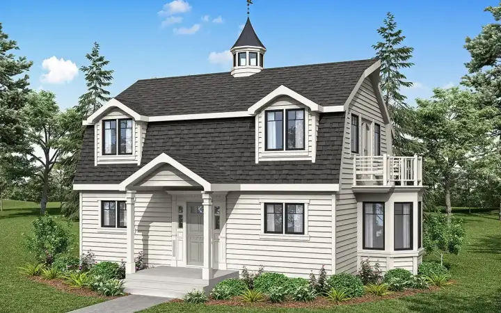 Hampton house plans 17-354 - front exterior, 1,349 sq ft, 2 bed, 2 bath house plans | Monster House Plans