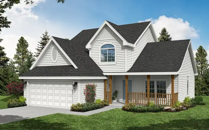Country house plans 17-364 - front exterior, 1,753 sq ft, 3 bed, 2 bath house plans | Monster House Plans