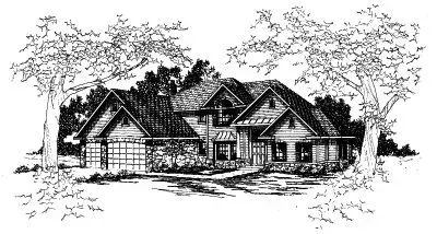 Traditional house plans 17-366 - front exterior, 3,401 sq ft, 4 bed, 3 bath house plans | Monster House Plans