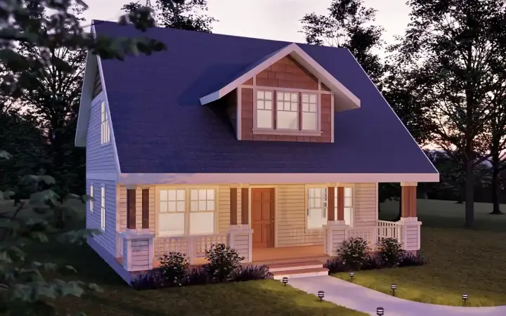 Craftsman house plans 17-371 - front exterior, 1,540 sq ft, 3 bed, 2 bath house plans | Monster House Plans