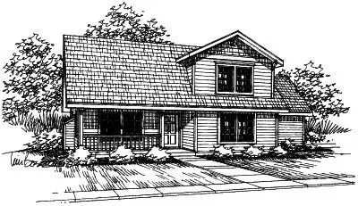 Country house plans 17-373 - front exterior, 1,333 sq ft, 3 bed, 2 bath house plans | Monster House Plans