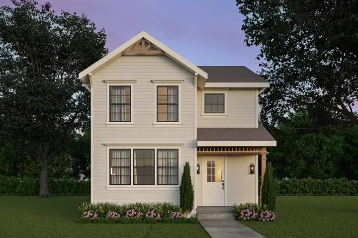 Traditional house plans 17-376 - front exterior, 1,331 sq ft, 3 bed, 2 bath house plans | Monster House Plans