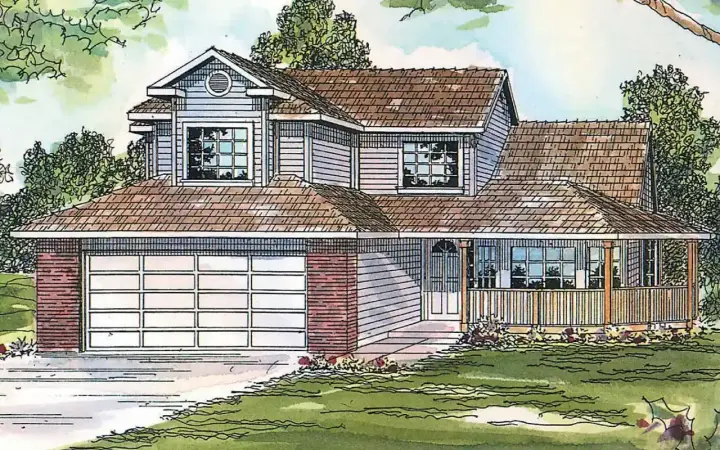 Northwest house plans 17-379 - front exterior, 1,785 sq ft, 3 bed, 2 bath house plans | Monster House Plans