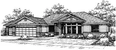 Traditional house plans 17-403 - front exterior, 2,582 sq ft, 4 bed, 2 bath house plans | Monster House Plans