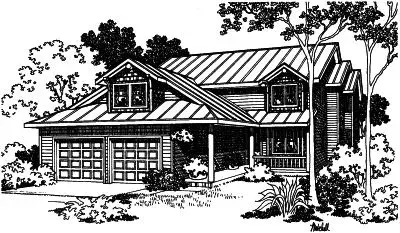 Country house plans 17-404 - front exterior, 2,704 sq ft, 4 bed, 4 bath house plans | Monster House Plans