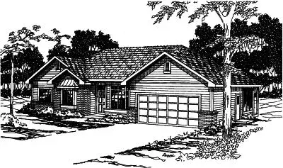 Traditional house plans 17-405 - front exterior, 1,859 sq ft, 3 bed, 2 bath house plans | Monster House Plans