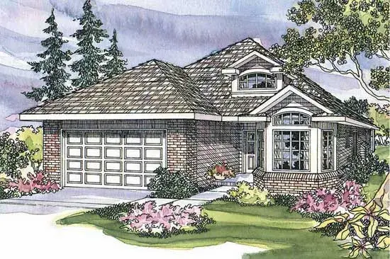 Traditional house plans 17-408 - front exterior, 1,808 sq ft, 3 bed, 2 bath house plans | Monster House Plans