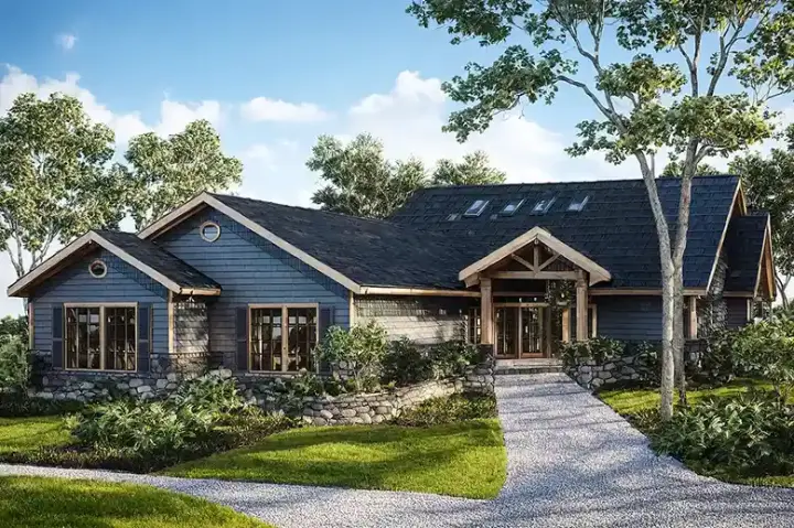 Traditional house plans 17-413 - front exterior, 2,673 sq ft, 3 bed, 2 bath house plans | Monster House Plans