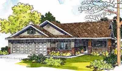 Traditional house plans 17-415 - front exterior, 2,492 sq ft, 3 bed, 2 bath house plans | Monster House Plans