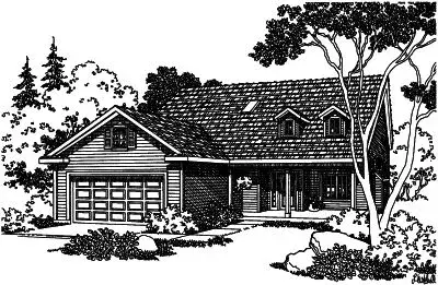 Country house plans 17-416 - front exterior, 1,902 sq ft, 3 bed, 2 bath house plans | Monster House Plans