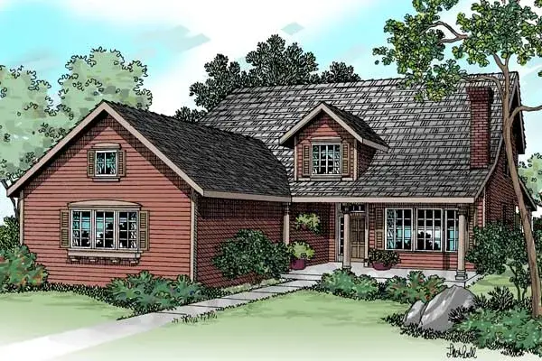 Traditional house plans 17-419 - front exterior, 3,071 sq ft, 3 bed, 2 bath house plans | Monster House Plans