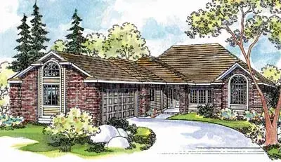 Traditional house plans 17-420 - front exterior, 2,383 sq ft, 3 bed, 2 bath house plans | Monster House Plans
