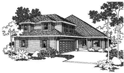 Contemporary house plans 17-425 - front exterior, 2,797 sq ft, 3 bed, 2 bath house plans | Monster House Plans