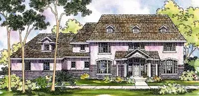 Early American house plans 17-430 - front exterior, 4,022 sq ft, 4 bed, 4 bath house plans | Monster House Plans