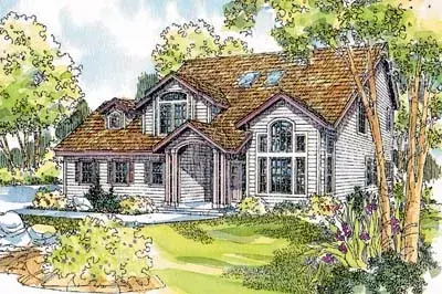 Traditional house plans 17-443 - front exterior, 2,372 sq ft, 3 bed, 2 bath house plans | Monster House Plans