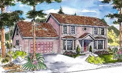 Early American house plans 17-444 - front exterior, 2,076 sq ft, 3 bed, 2 bath house plans | Monster House Plans
