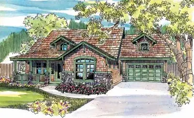 Craftsman house plans 17-445 - front exterior, 2,535 sq ft, 3 bed, 2 bath house plans | Monster House Plans