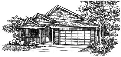 Country house plans 17-455 - front exterior, 1,598 sq ft, 3 bed, 2 bath house plans | Monster House Plans