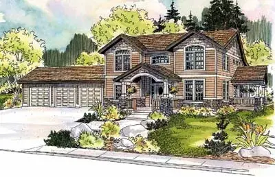 Craftsman house plans 17-457 - front exterior, 3,568 sq ft, 4 bed, 3 bath house plans | Monster House Plans