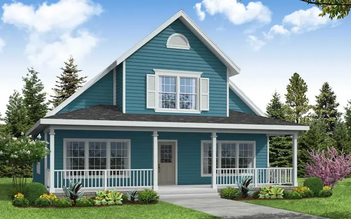Country house plans 17-461 - front exterior, 1,580 sq ft, 3 bed, 2 bath house plans | Monster House Plans