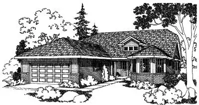 Northwest house plans 17-462 - front exterior, 1,908 sq ft, 3 bed, 2 bath house plans | Monster House Plans