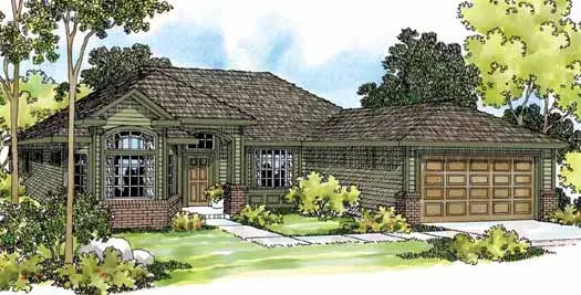Traditional house plans 17-466 - front exterior, 2,025 sq ft, 3 bed, 2 bath house plans | Monster House Plans