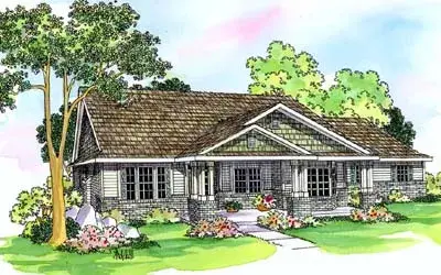 Craftsman house plans 17-468 - front exterior, 2,591 sq ft, 4 bed, 3 bath house plans | Monster House Plans