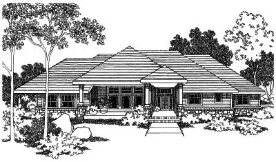 Contemporary house plans 17-478 - front exterior, 2,614 sq ft, 3 bed, 2 bath house plans | Monster House Plans