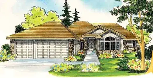 Traditional house plans 17-479 - front exterior, 2,660 sq ft, 4 bed, 2 bath house plans | Monster House Plans