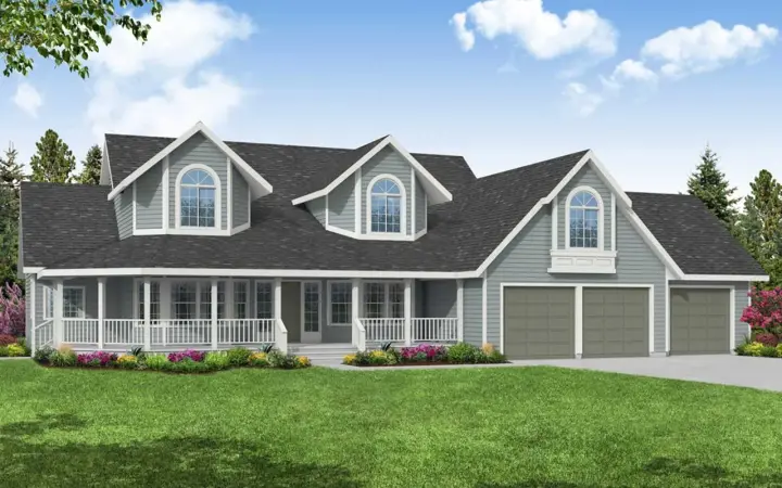 Country house plans 17-480 - front exterior, 2,697 sq ft, 3 bed, 2 bath house plans | Monster House Plans