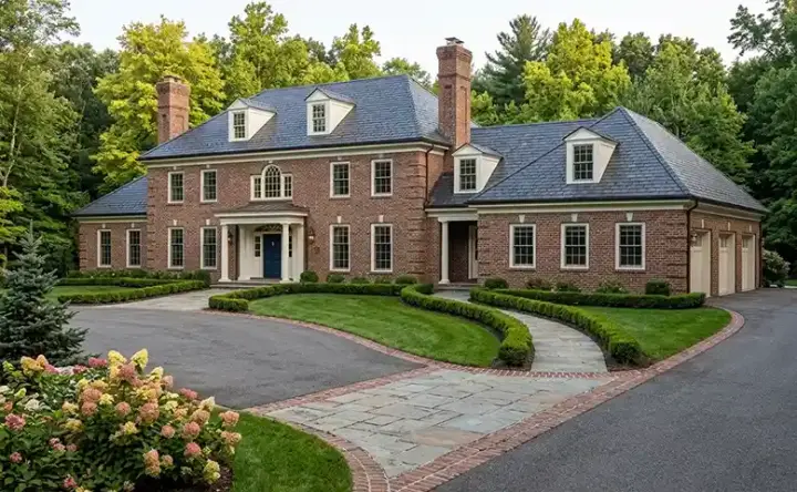 European house plans 17-489 - front exterior, 6,234 sq ft, 6 bed, 6 bath house plans | Monster House Plans